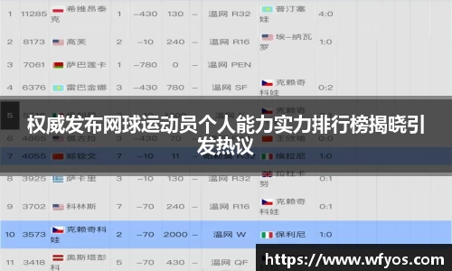 权威发布网球运动员个人能力实力排行榜揭晓引发热议